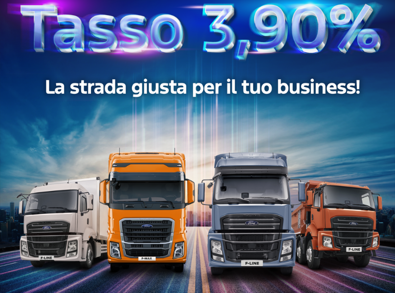 Ford Trucks: leasing al 3,90% sull’acquisto di tutti i veicoli nuovi della gamma!